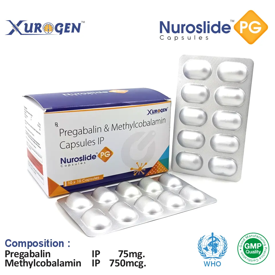 Methylcobalamin (750mcg) + Pregabalin (75mg) Capsule at best price in PCD Pharma Franchise for Pain Management.